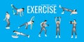 Exercises. slim woman in costume doing fitness workout. Active a