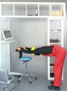 Exercises with stool in the industrial environment