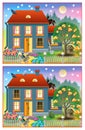 Exercises for young children - need to find 6 differences. Royalty Free Stock Photo