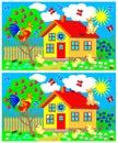 Exercises for young children - need to find 7 differences. Royalty Free Stock Photo