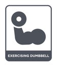 exercising dumbbell icon in trendy design style. exercising dumbbell icon isolated on white background. exercising dumbbell vector