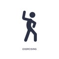 exercising icon on white background. Simple element illustration from activity and hobbies concept
