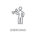 Exercising linear icon. Modern outline Exercising logo concept o