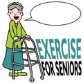 Exercising Senior Lady with Walker