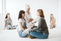 Exercising together during group psychotherapy