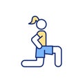 Exercising for toned legs RGB color icon