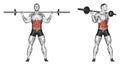 Exercising. Turns torso with barbell Royalty Free Stock Photo