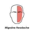 Exertion headache color icon. Vector isolated illustration Royalty Free Stock Photo