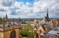 Exeter College and Bodleian Library as seen from the cupola of Sheldonian Theatre. Oxford. England Royalty Free Stock Photo