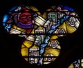 Stained Glass in Exeter Cathedral, Lady Chapel Window Tracery Li