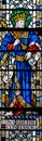 Stained Glass in Exeter Cathedral, West Window Lower Panel, Edward The Confessor B, King of England