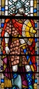Stained Glass in Exeter Cathedral, West Window Lower Panel, King