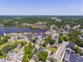 Exeter historic town center aerial view, NH, USA Royalty Free Stock Photo