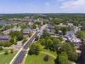 Exeter historic town center aerial view, NH, USA Royalty Free Stock Photo