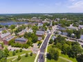 Exeter historic town center aerial view, NH, USA Royalty Free Stock Photo