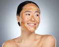 Exfoliate face mask for beauty skincare, natural product for healthy skin and clean cosmetic wellness for body against