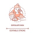 Exfoliate skin terracotta concept icon