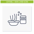 Exfoliating foot soak line icon