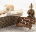 Exfoliation and massage set for inner beauty Royalty Free Stock Photo