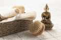 Exfoliation set with Buddish mindset Royalty Free Stock Photo