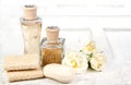 Exfoliation spa still life Royalty Free Stock Photo