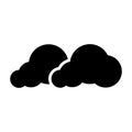Exhalation Steam, Blow Dust Smoke Silhouette Icon. Evaporation Smell, Gas in Fluffy Sky Glyph Pictogram. Toxic Smog