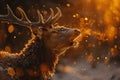 The exhaled air from an elk mouth howling. Generative AI Royalty Free Stock Photo