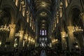 Notre Dame of Paris, France, horizontal interior