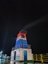 Exhause ferry in the dark night after rain Royalty Free Stock Photo