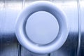 Exhaust diffuser and duct in a close-up ventilation system. front and back background blurred bokeh Royalty Free Stock Photo