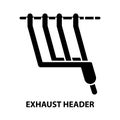 exhaust header icon, black vector sign with editable strokes, concept illustration Royalty Free Stock Photo