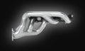 Exhaust manifold on black gradient background 3d