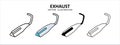 exhaust muffler vector icon design. car motorcycle spare part replacement service