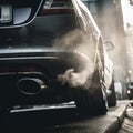 The exhaust pipe of the automobile that emits carbon dioxide as a source of air pollution. Generative AI