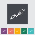 Exhaust pipe flat single icon. Royalty Free Stock Photo