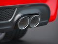 Exhaust pipe of powerful sport car Royalty Free Stock Photo