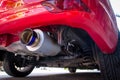 Exhaust pipe of red car Royalty Free Stock Photo