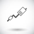 Exhaust pipe single icon. Royalty Free Stock Photo