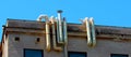 Exhaust pipes of the heating fumes of an ancient building in the historic center of Palermo in Italy