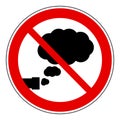 Exhaust smog pollution cloud ban or forbidden sign