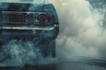 Exhaust smoke coming out of the pipe of the car, Combustion fumes coming out of car exhaust pipe Royalty Free Stock Photo