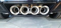 Sports car exhaust pipes