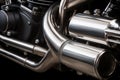 Exhaust system on motorbike. Generative AI Royalty Free Stock Photo