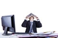Exhausted businessman covering his face Royalty Free Stock Photo