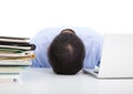 Exhausted businessman falling asleep Royalty Free Stock Photo