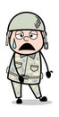 Exhausted - Cute Army Man Cartoon Soldier Vector Illustration