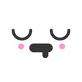 Exhausted kawaii cute emotion face, emoticon vector icon Royalty Free Stock Photo