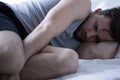 Exhausted man with insomnia Royalty Free Stock Photo