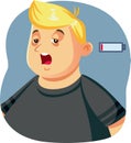 Exhausted Overweight Man Vector Illustration