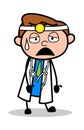 Exhausted - Professional Cartoon Doctor Vector Illustration Royalty Free Stock Photo